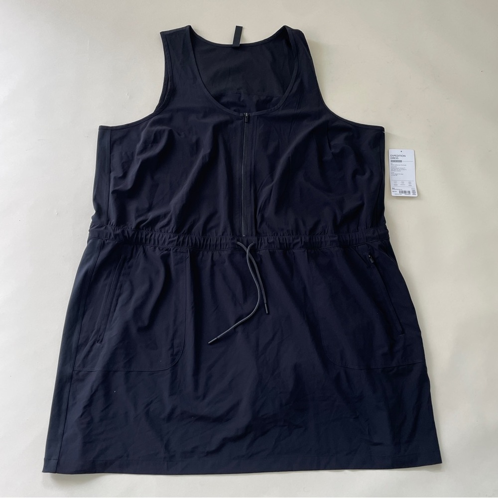 Athleta Expedition Zip Sleeveless Dress Black 24